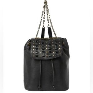 Frye Black Genuine Leather Jade Stud Handbag Backpack Bag